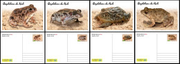 MALI 2024 SET OF 4 STATIONERY CARD - AMPHIBIENS AMPHIBIANS - FROG FROGS TOAD TOADS GRENOUILLE GRENOUILLES - Rane