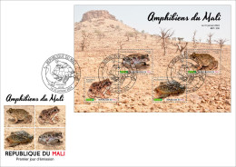 MALI 2024 FDC M/S 4V - AMPHIBIENS AMPHIBIANS - FROG FROGS TOAD TOADS GRENOUILLE GRENOUILLES - Rane