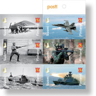 Finland Finnland Finlande 2018 Finnish Army 100 Ann Aviation Ships Submarine Posti Set Of 6 Stamps In Booklet MNH - Cuadernillos