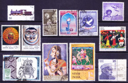 India Fine Used Lot Of 12, Mask, Paintings, Space, Railways, Aircrafts - Collections, Lots & Séries