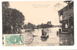 C.P.A-  KAYES Soudan Français Rue Inondée Inondation Du 22 Aout 1906-Circulée -KAYES  Janv 1912-Animée - Storia Postale