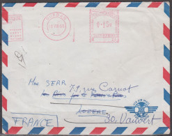 EMA 0-15 Sur Lettre De DURBAN South Africa  Le 10 VIII 66 Pour 48 RIMEIZE Et ROUVE-BAS Puis 30 VAUVERT - Covers & Documents