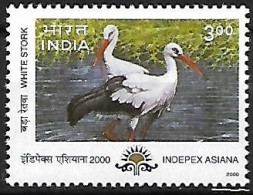 India - MNH ** 2000 :   White Stork  -  Ciconia Ciconia - Storchenvögel