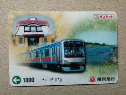 T-607 - JAPAN, Japon, Nipon, Carte Prepayee, Prepaid Card, CARD, RAILWAY, TRAIN, CHEMIN DE FER - Treinen