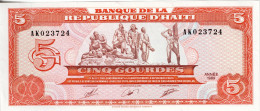 HAîTI - 5 Gourdes 1989 UNC - Haiti