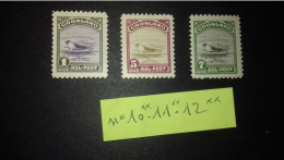 GROENLAND N°10** 11** 12**   CHIEN DE MER   LOT - Unused Stamps