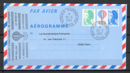 AX4-12 Aérogramme Par Ballon Bureaux Temporaires De 1983.   A Saisir !!! - Aerogramme