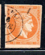 GREECE GRECIA HELLAS 1861 1882 HERMES MERCURY MERCURIO LEPTA 10l USED USATO OBLITERE' - Usati