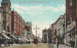 ROYAUME UNI - Cardiff - High Street And St Mary Street - Carte Postale Ancienne - Glamorgan