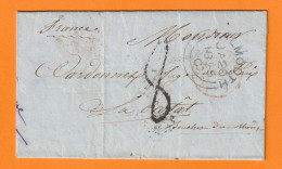 1855 - QV - Lettre Pliée En Français De FALMOUTH, Cornouailles, Angleterre Vers LA CIOTAT, BdR, France - T 8 - Marcofilia