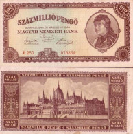 Billet De Banque Hongrie Pk N° 124 - 100 MILLIONS Pengo - Hongarije