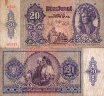 Billet De Banque Hongrie Pk N° 109 - 20 Pengo - Hungary