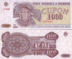 Billets Banque Moldavie Pk N°  3 - 1000 Cupon - Moldavia