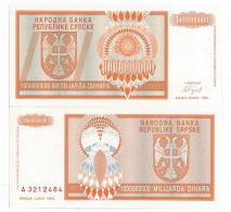 Billets Collection Bosnie Pk N° 147 - 1000000000 Dinara - Bosnia Y Herzegovina