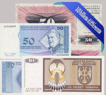 Bosnie - Collection De 10 Billets De Banque Tous Différents. - Bosnia And Herzegovina