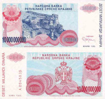 Billet De Banque Collection Croatie - PK N° 28R - 10000000000 Dinara - Croacia