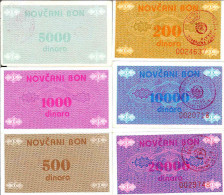 Billet De Banque Collection Bosnie - PK N° 48/52 - SERIE 200 à 20000 Dinara - Bosnia And Herzegovina