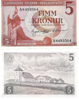 Billet De Collection Islande Pk N° 37 - 5 Kronur - Island