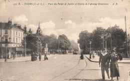 FRANCE - Tours - Place Du Palais De Justice Et Entrée De L'Avenue Grammont - AB - Animé - Carte Postale Ancienne - Tours