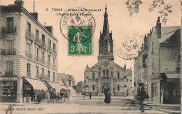 FRANCE - Tours - Avenue De Grammont - L'Eglise Saint Etienne - Carte Postale Ancienne - Tours