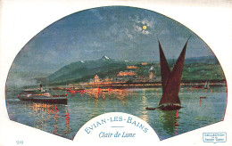 FRANCE - Evians Les Bains - Clair De Lune - Bateaux - Carte Postale Ancienne - Evian-les-Bains