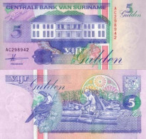 Billets De Banque SURINAM Pk N° 136 - 5 Gulden - Suriname