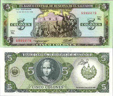 Billet De Banque Collection Salvador - PK N° 138 - 5 Colones - El Salvador