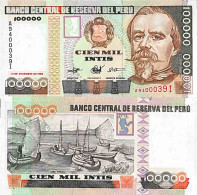 Billet De Banque Collection Pérou - PK N° 145 - 100 000 Intis - Perú