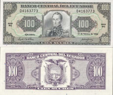 Billets Banque Equateur Pk N° 123 - 100 Sucres - Ecuador