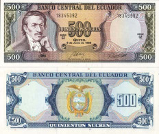 Billet De Banque Equateur Pk N° 124 - 500 Sucres - Equateur