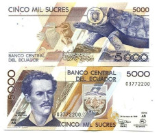 Billets De Banque Equateur Pk N° 128 - 5000 Sucres - Ecuador