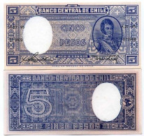 Billet De Banque Chili Pk N° 119 - 5 Pesos - Cile