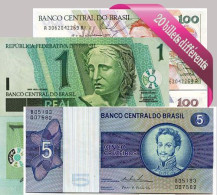 Belle Collection De 20 Billets De Banque Tous Différents De Bresil - Brazil