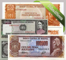 Bolivie - Collection De 5 Billets De Banque Tous Différents. - Bolivie