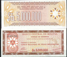 Bolivie - Pk N° 193 - Billet De Banque De 5000000 Pesos - Bolivië