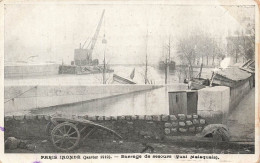 FRANCE - Paris Inondé - Barrage De Secours (quai Malaquais) - Carte Postale Ancienne - Autres Monuments, édifices