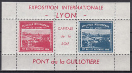 FRANCE BLOC DE 2 VIGNETTES EXPOSITION DE LYON GUILLOTIERE NEUF ** GOMME SANS CHARNIERE - Expositions Philatéliques