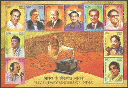 India Legendary Singers Of India 2016 Miniature Sheet Mint Good Condition BACK SIDE ALSO (pms143) - Unused Stamps