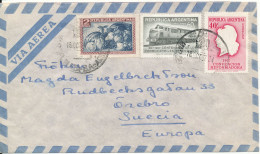 Argentina Air Mail Cover Sent To Sweden 18-10-1957 Topic Stamps - Aéreo