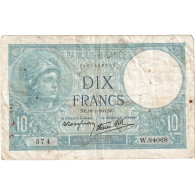 France, 10 Francs, Minerve, 1941, W.84068, TB+, Fayette:7.28, KM:84 - 10 F 1916-1942 ''Minerve''