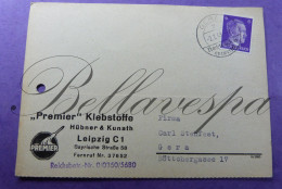 Premier Klebstoffe Hübner & Kunath Leipzig C1 02-07-1943 Firma Carl Stehfest Gera  Deutsches Reich Propaganda - Weltkrieg 1939-45
