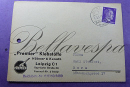 Premier Klebstoffe Hübner & Kunath Leipzig C1 02-07-1943 Firma Carl Stehfest Gera  Deutsches Reich Propaganda - Guerre 1939-45