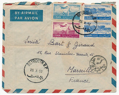 LIBAN - Enveloppe Affr Composé Depuis Beyrouth R.P. 1952 - Libanon