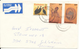 Zimbabwe Cover Sent Air Mail To Germany DDR 10-7-1991 Topic Stamps - Zimbabwe (1980-...)