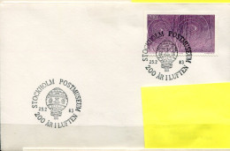 25-2-1983 Cover From STOCKHOLM POSTMUSEUM - 200 AR I LUFTEN - Balloon - Cover To Belgium - Briefe U. Dokumente