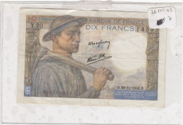 BILLET DE BANQUE ) DIX FRANCS  MINEUR   26.11.1942 - Autres - Europe