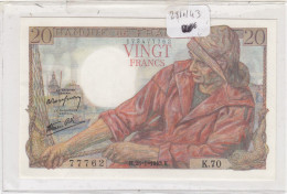 BILLET DE BANQUE )  VINGT FRANCS PECHEUR 28.1.1943 (neuf) - Sonstige – Europa