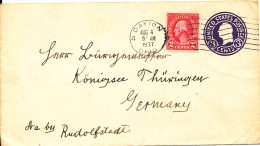 USA Uprated Postal Stationery Cover Sent To Germany Dayton 4-8-1937 - 1921-40