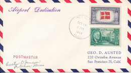 USA Cover Sent To California 18-10-1953 Overrun Country Stamp Denmark - Briefe U. Dokumente