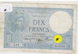 BILLET DE BANQUE ) DIX FRANCS MINERVE 2.1.1941 - Autres - Europe
